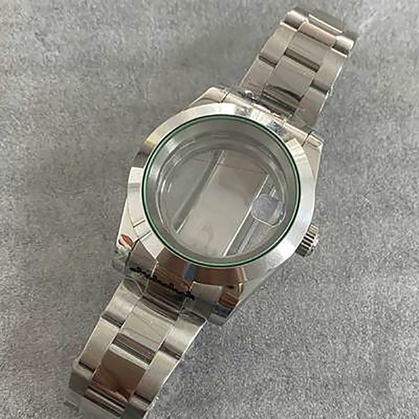 39MM Watch Case & 20MM Steel Strap Sapphire Glass for NH35/NH36 Watch Movement