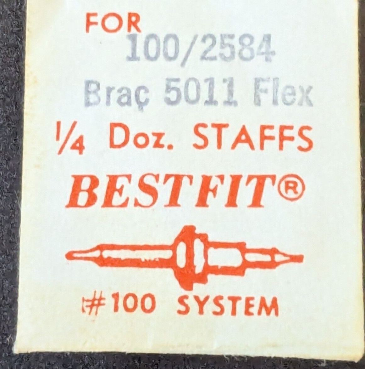 NEW Bestfit BRAC Cal. 5011 Flex Watch Balance Staff Part# 100/2584