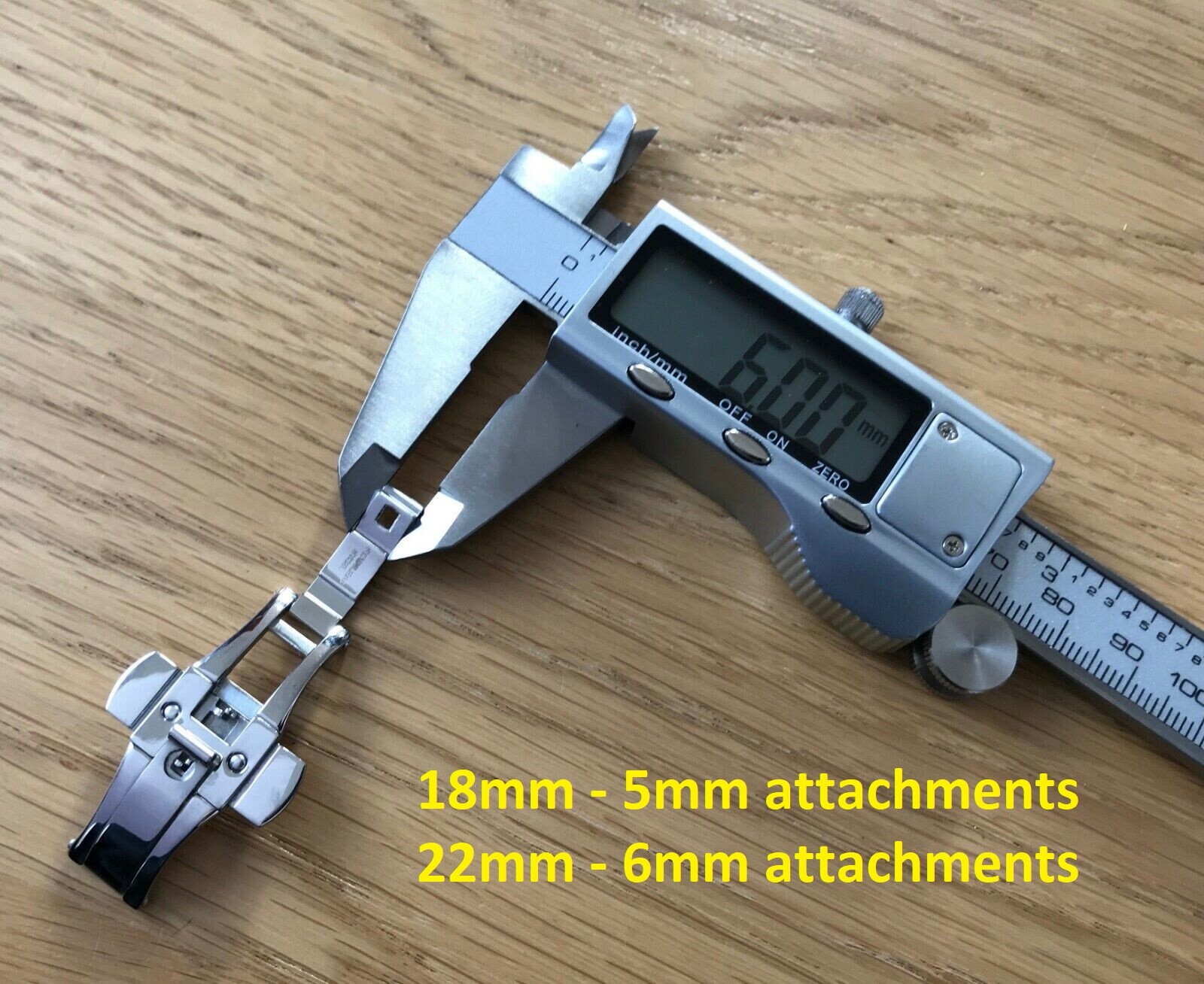 For EMPORIO ARMANI Steel Silver Deployment Clasp Buckle 18-22mm Watch Strap Band