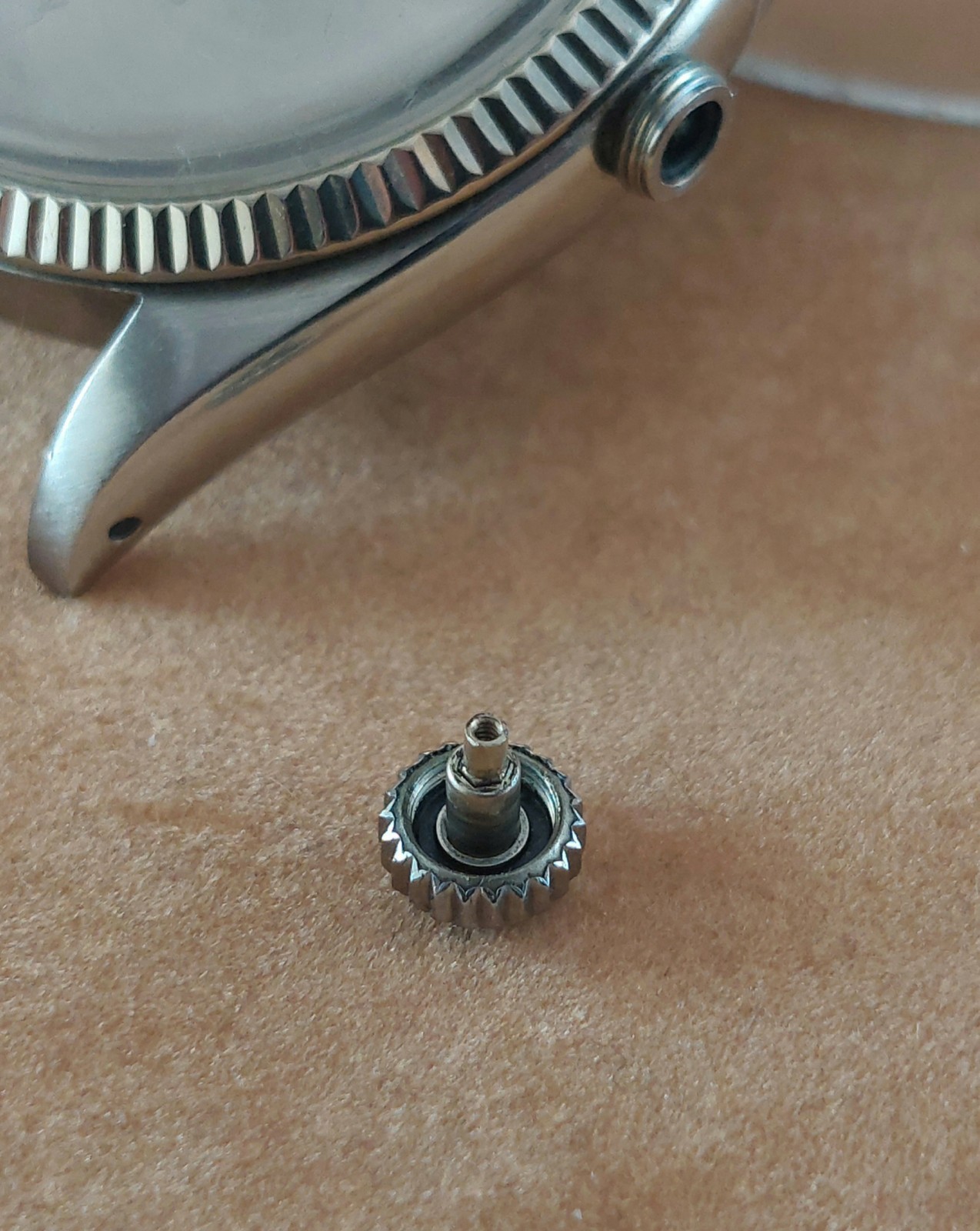 Original ROLEX Oyster Perpetual Datejust Steel CASE Reference 6605. Ca 1956