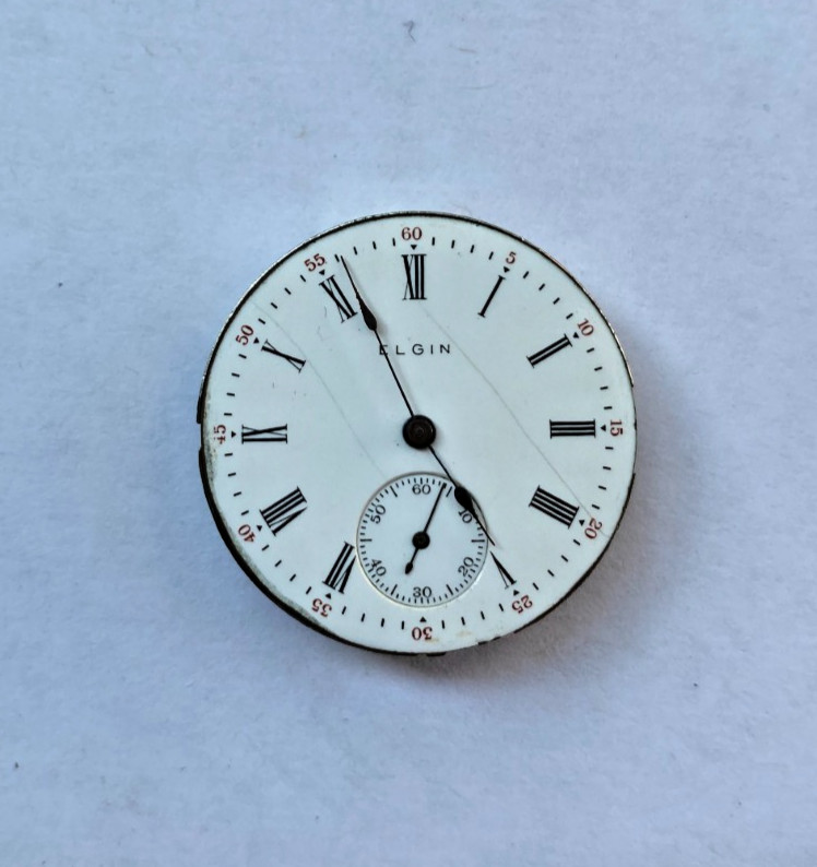 Elgin Pocket Watch Dial & Movement Size 0S 7 Jewels