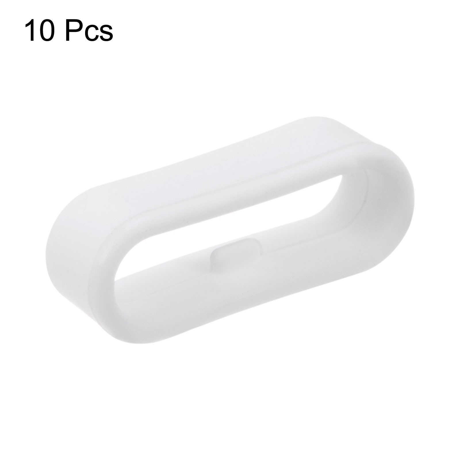 10Pcs Watch Band Strap Loops Silicone Fastener Rings for 20mm Band White