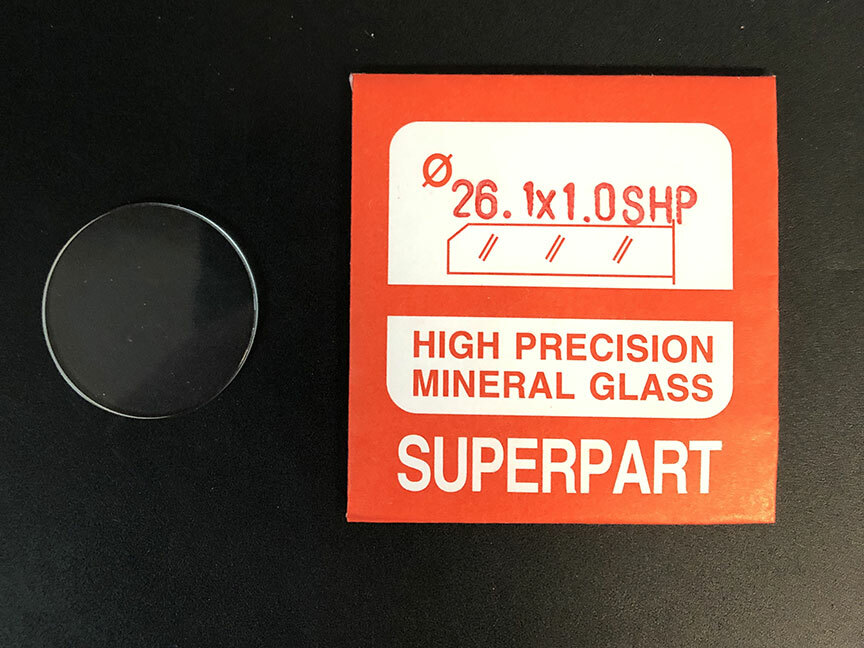 1.0mm Thick Flat Round Mineral Glass Watch Crystal 26.1mm – 27.0mm Diameter