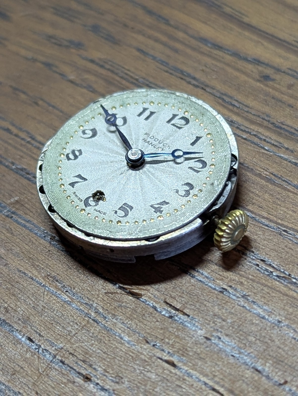 Rotary 260/3 Watch Movement / Dial / Hands, Working, Signed Pidduck Hanley #S5
