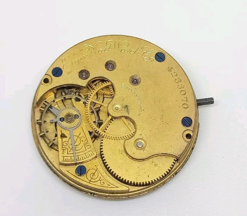 1891 Elgin Model 1 Grade 94 11J 6s Pocket Watch Movement For Parts Or Repair