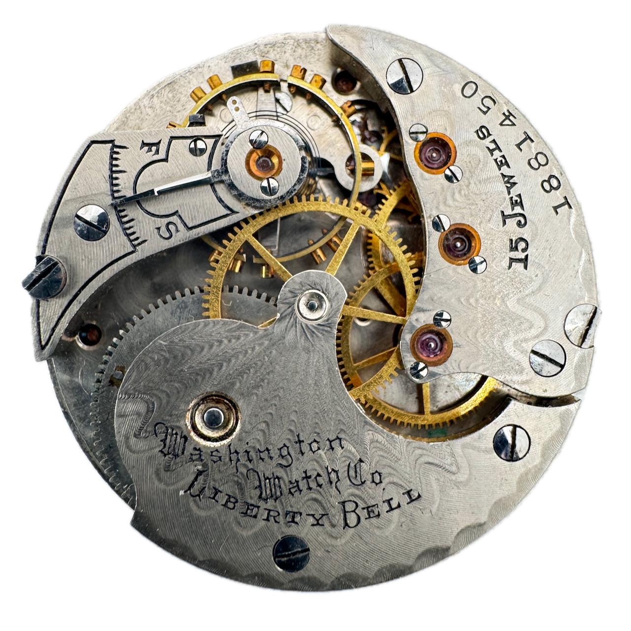 Antique 6s 1907 Washington 15j Mechanical Hunter Pocket Watch Movement 163 USA