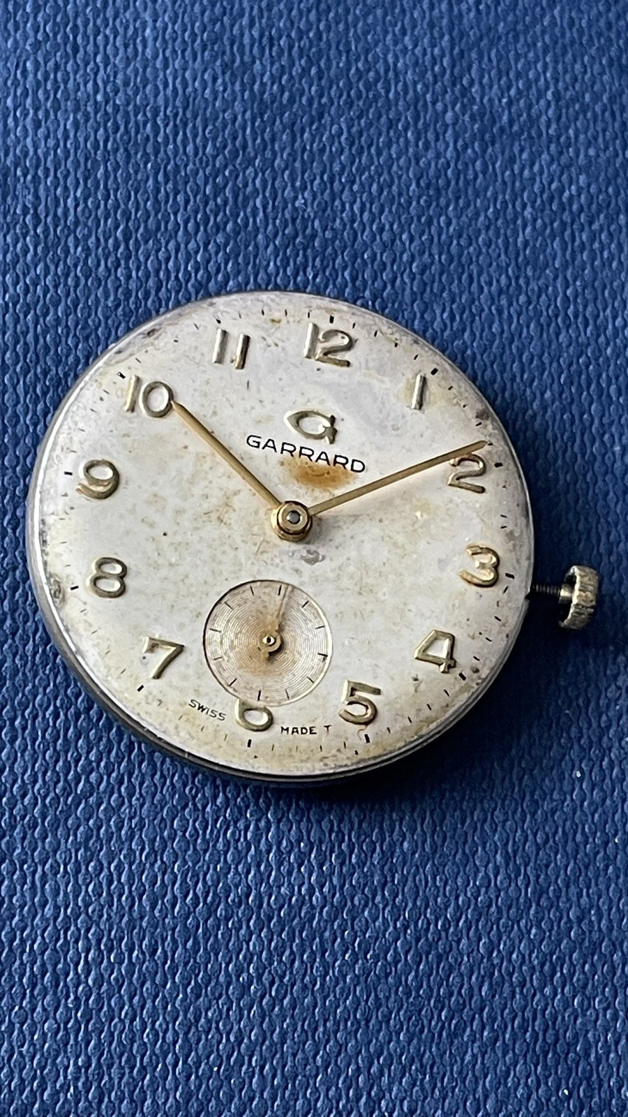 ETA 1130 Watch Movement Garrard Running Manual Wind Vintage Parts Repair
