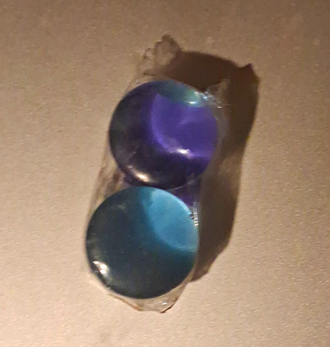 Lot of 2 Blue Domed Gauges 2G 6mm (Bagged) Handmade