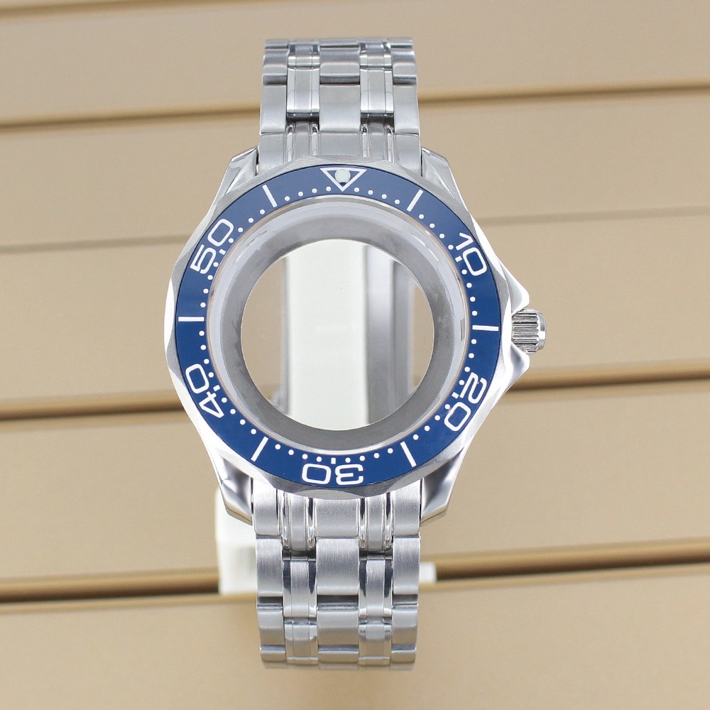 41mm Pilot Watch Case Classic Silver Sapphire For Seiko NH35 Automatic Movement