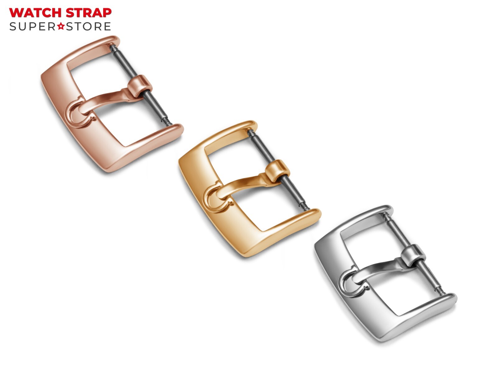 16 18 20mm for OMEGA Watch Buckle Clasp Leather Rubber Strap Band Silver Gold