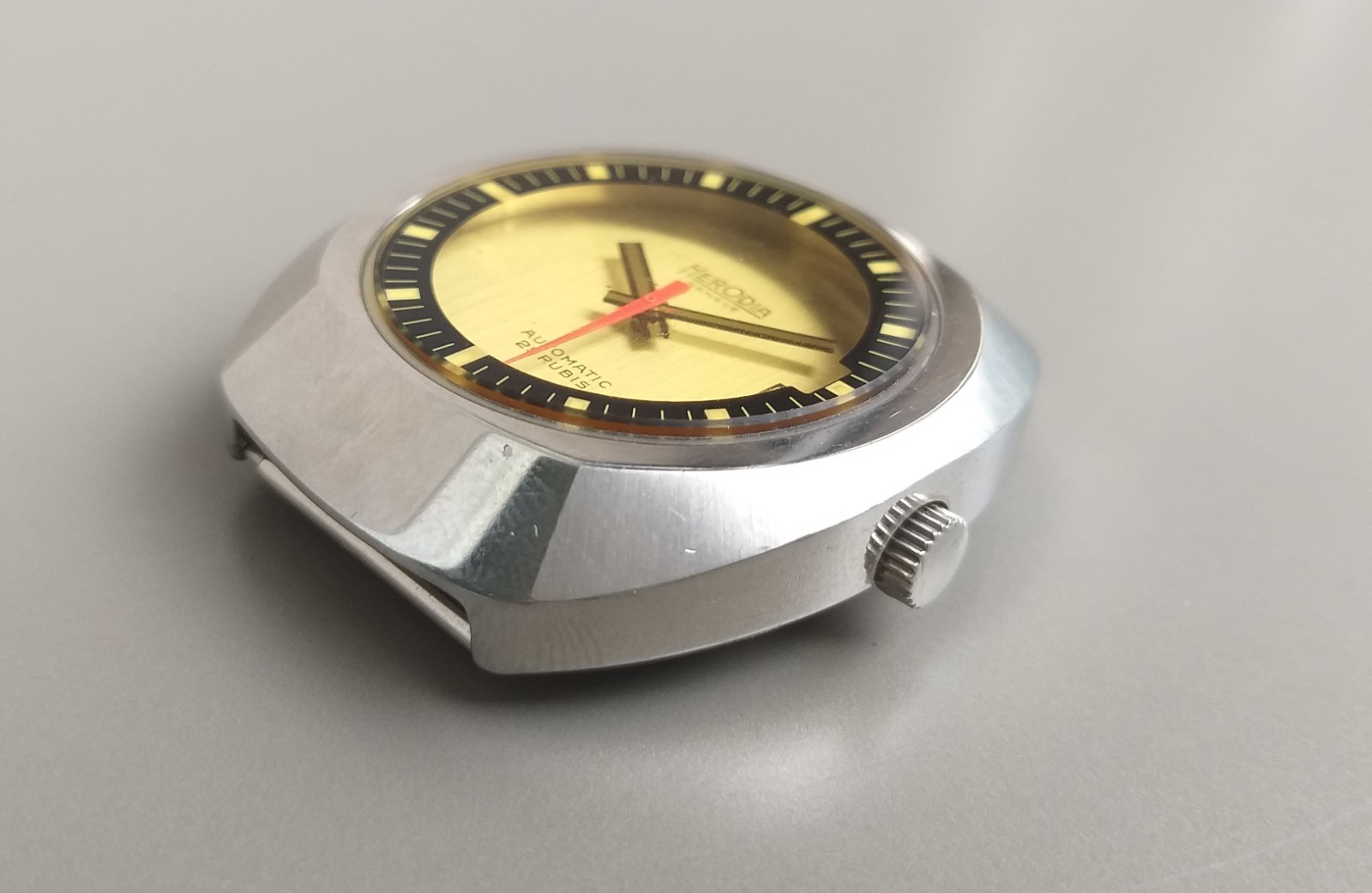 ETA 2452 Automatic Project Watch Steel Case + Dial & Hands NOS 1970’s Parts