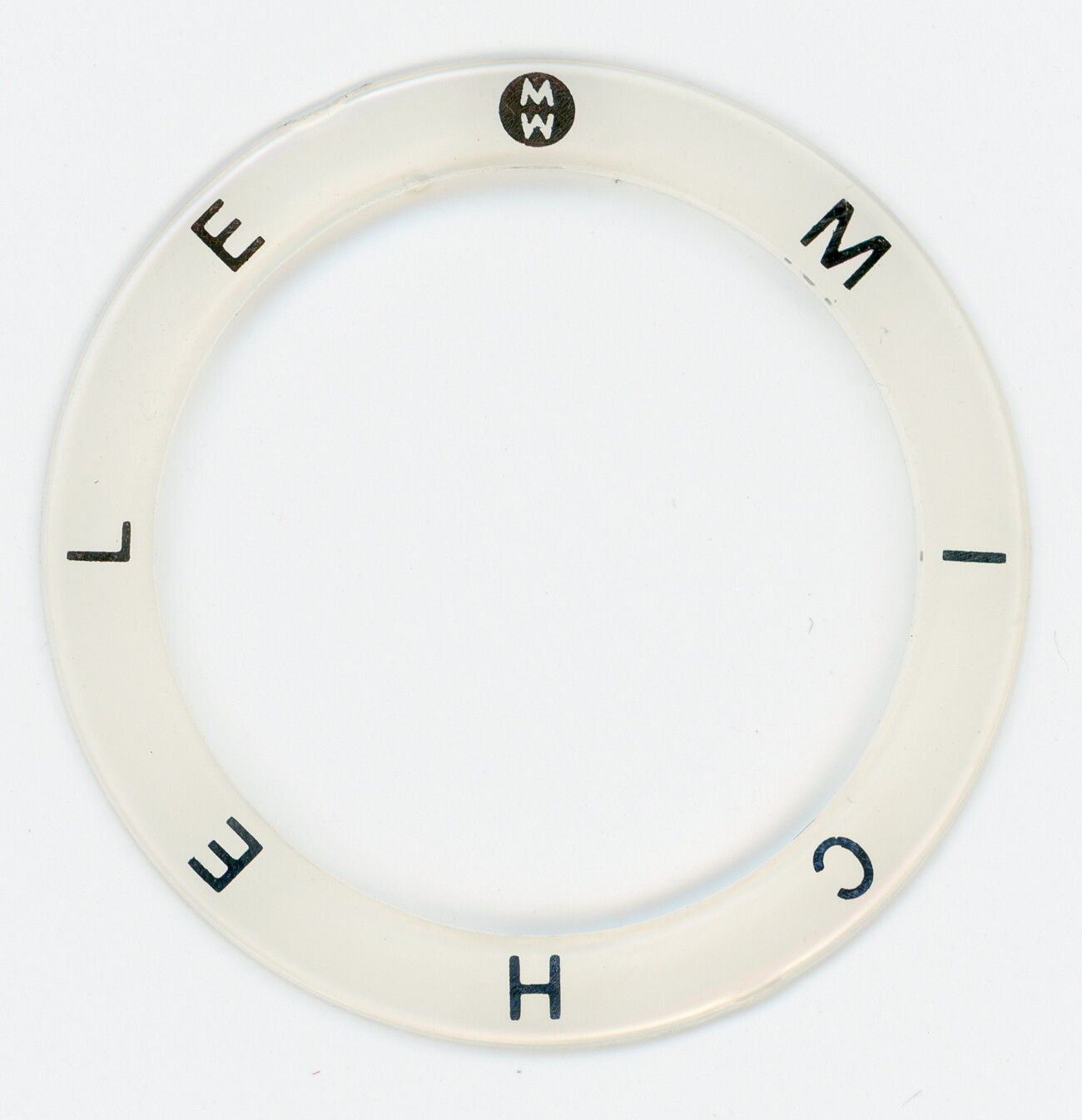 Michele Insert White reverse painted plastic 35.5 x 27.48 mm Mans
