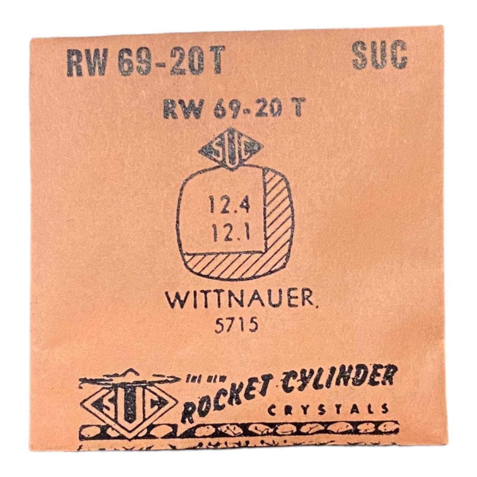 SUC RW69-20T RW 69-20T Watch Crystal 12.4×12.1 NOS Part Wittnauer