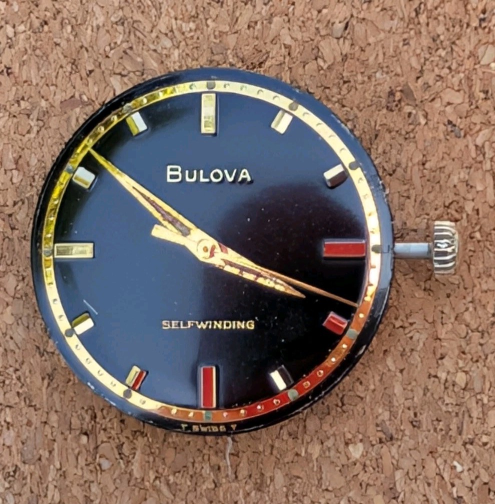 Bulova 17 jewel Automatic mov’t (cal 11ALAC) Running ,Original Black Dial!