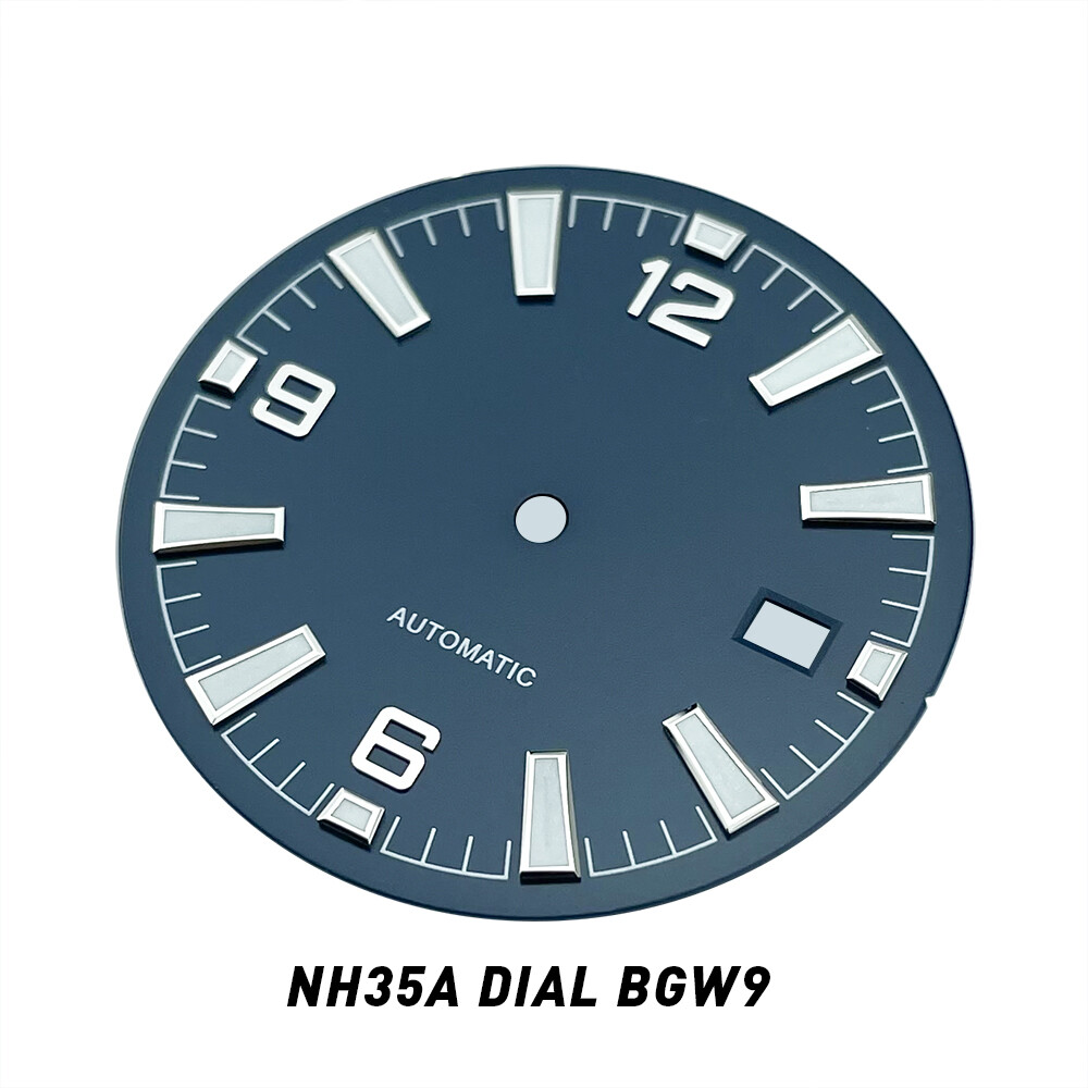 Blue 33mm Sterile Dial for NH35A Ocean Planet BGW9 Lume Watch Dial
