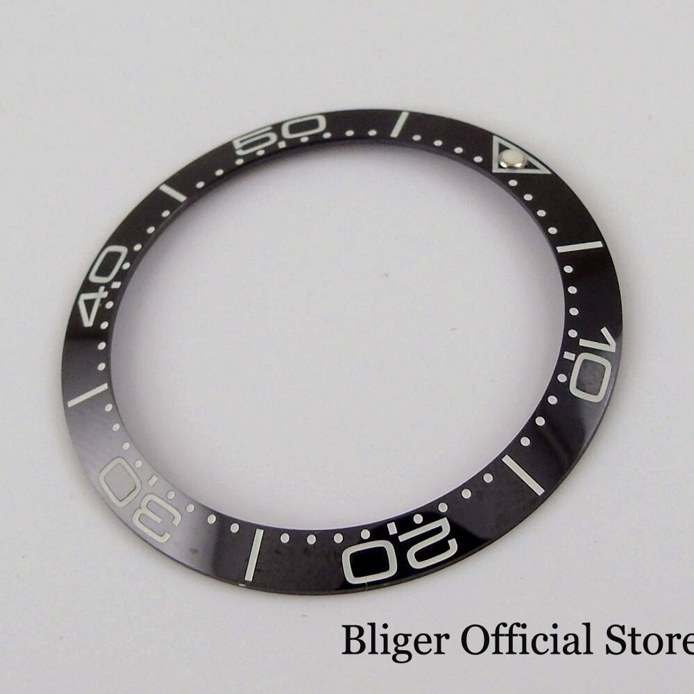 BLIGER Slope Luminous Marks 38mm Ceramic Watch Bezel Insert for 40mm NH35A Watch