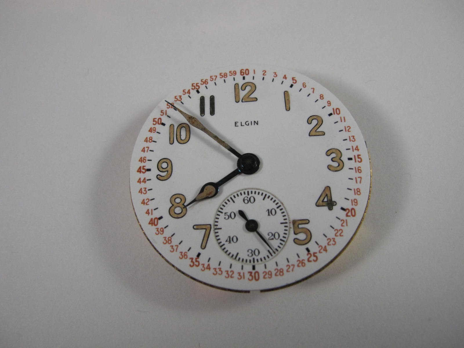 ELGIN MENS 1942 16S ELGIN 17J GRADE 347 WATCH MOVEMENT WITH MILITARY DIAL HANDS