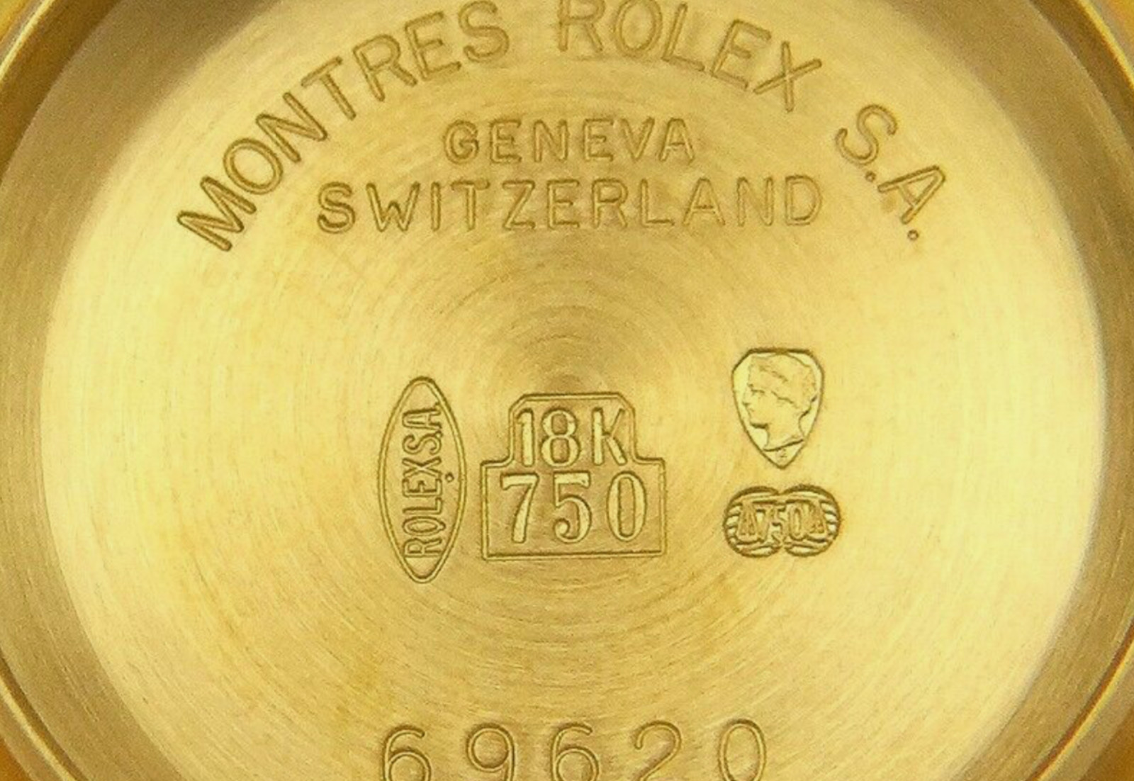Genuine Rolex Yacht-Master 29mm 69628 69620 18k Solid Yellow Gold Watch Caseback