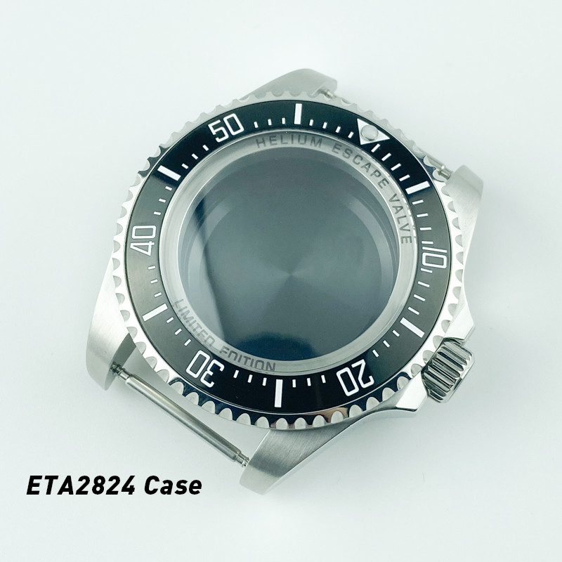 43.5mm Deep Diver Watch Case for NH35A / ETA2824 Helium Valve 500M WR BGW9 Lume