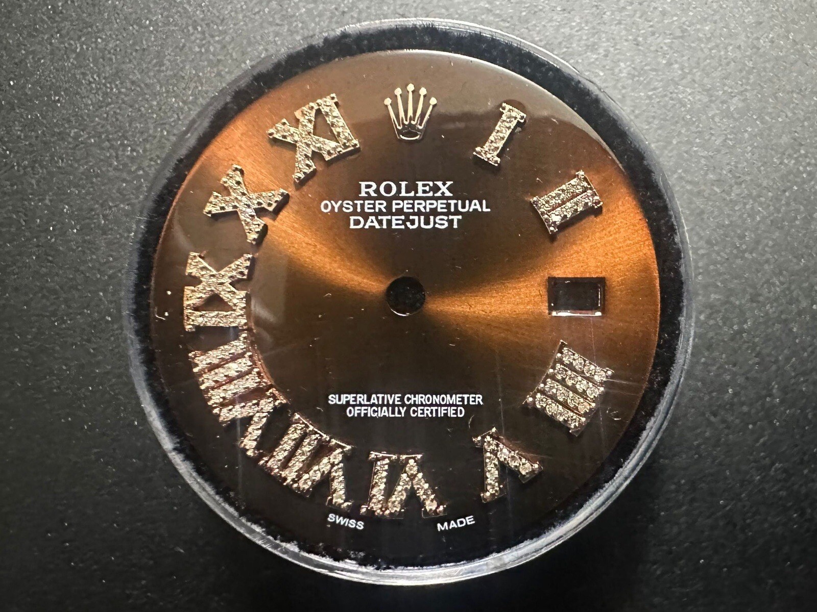 For Rolex Two Tone Datejust 41mm Genuine Roman # Diamond Dial Dark Brown