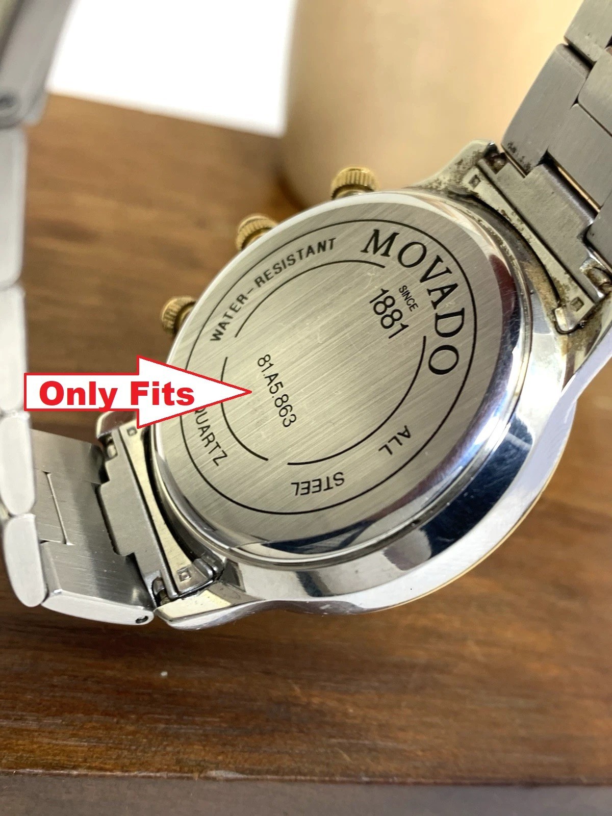 Movado 1850 Chronograph Two Tone Mens Watch Sizing Link 81-A5-863 K