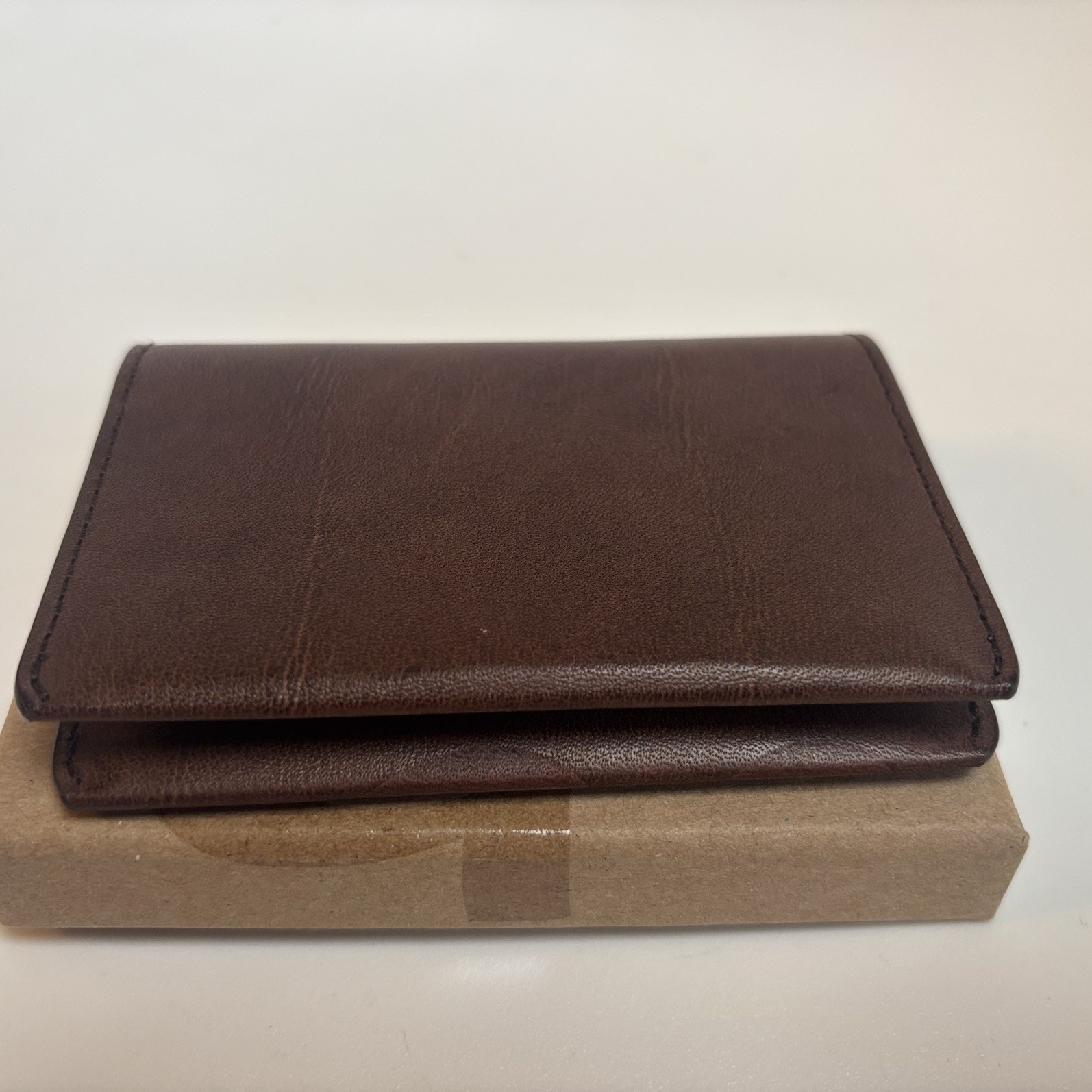 Breitling wristwatch related gift. Brown Leather Card Holder Wallet