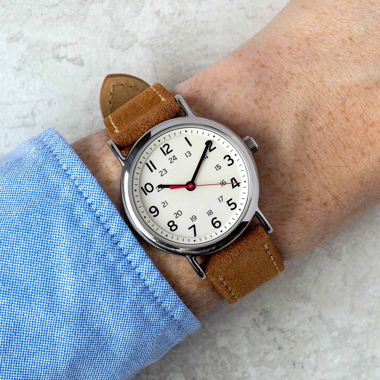 Benchmark Suede Watch Strap – Rustic Suede Leather Watch Band with Quick Rele…