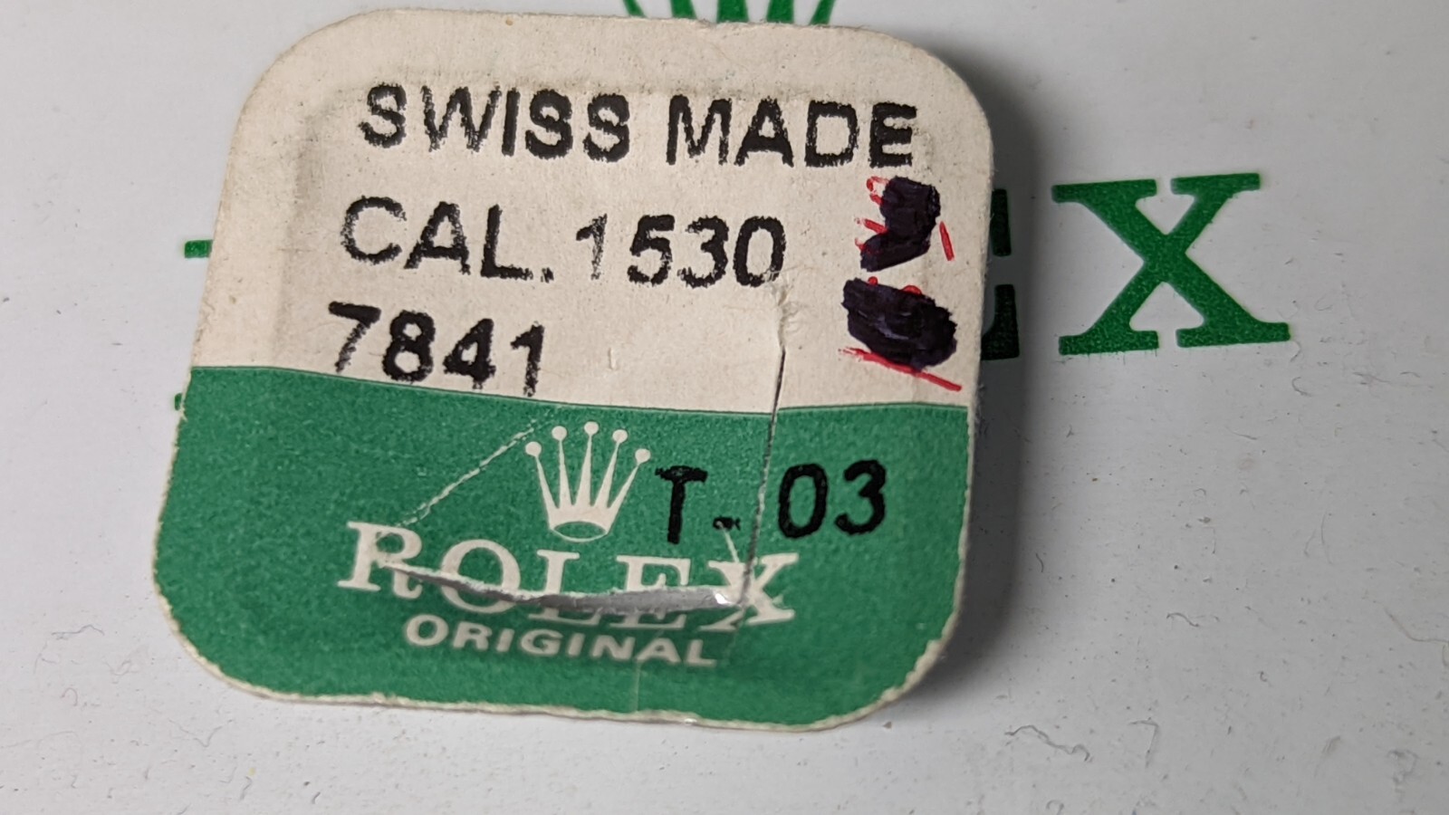Rolex 1530 7841 Escape Wheel package open for watch repair