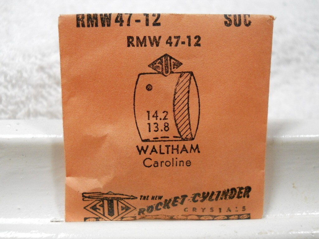 SUC RMW47-12 Watch Crystal Fit Waltham Caroline – 14.2 x 13.8 mm – Replacement