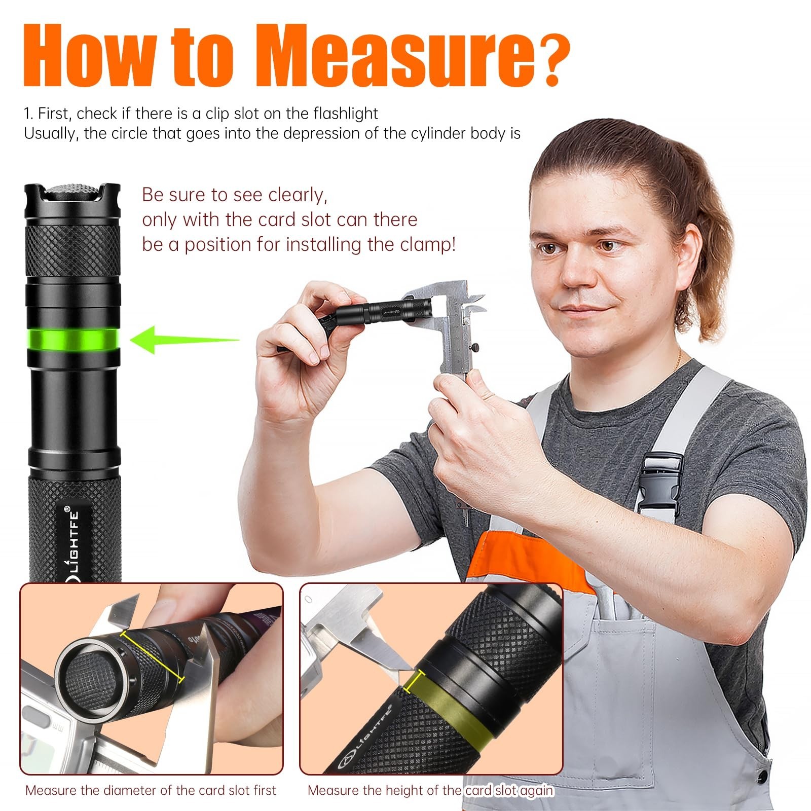 LIGHTFE B114 Flashlight Clip is Suitable for flashlights with a Diameter of 1…