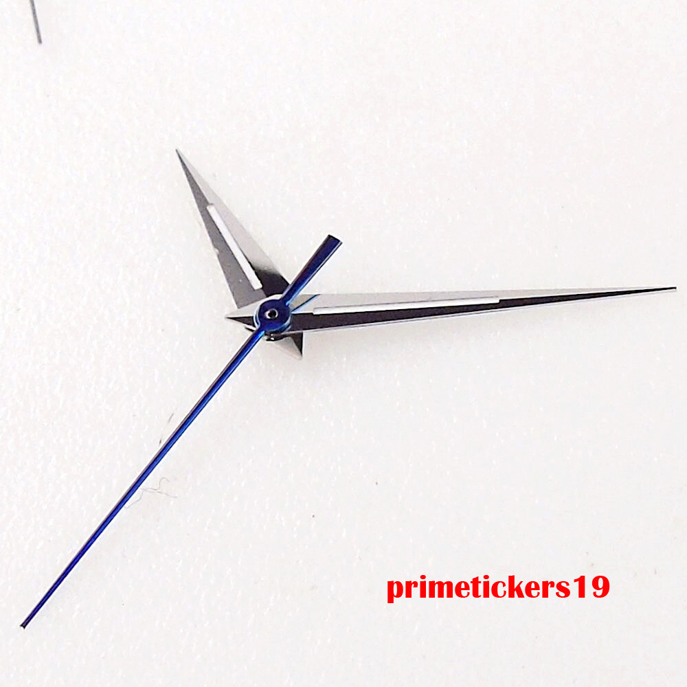 Silver Watch Hands Blue Second Pointer Fit NH35 NH36 ETA2824 PT5000 Movement