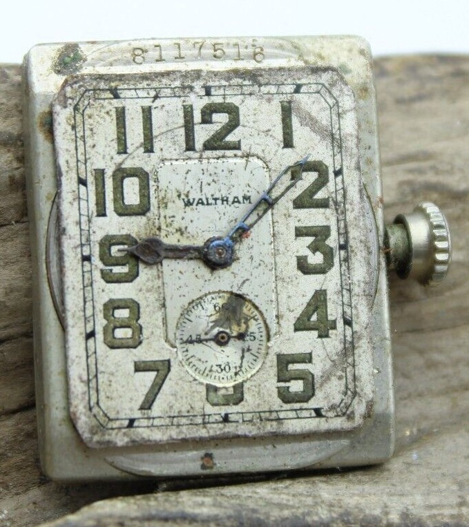 Vintage Waltham 465 Military Wristwatch Movement Military Parts / Repair (F3K)