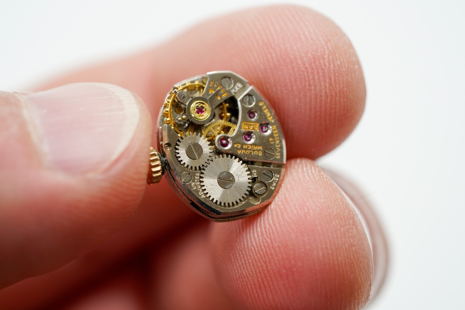 Vintage Bulova 17 Jewels 15mm x 13mm 14k Crown Womans Watch Movement JB48