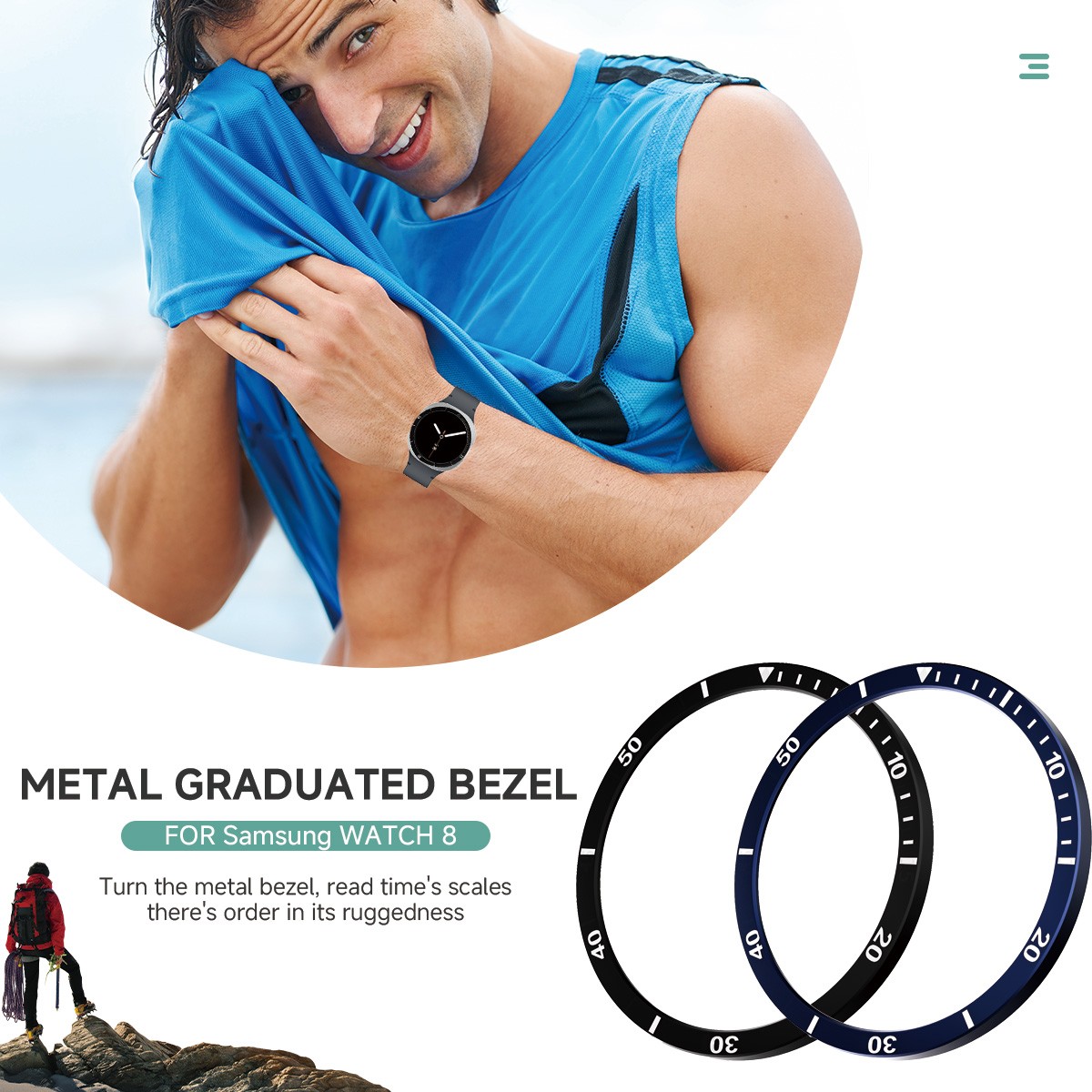 Metal Bezel Ring For Samsung Galaxy Watch 8 40mm 44mm Case Cover Bumper