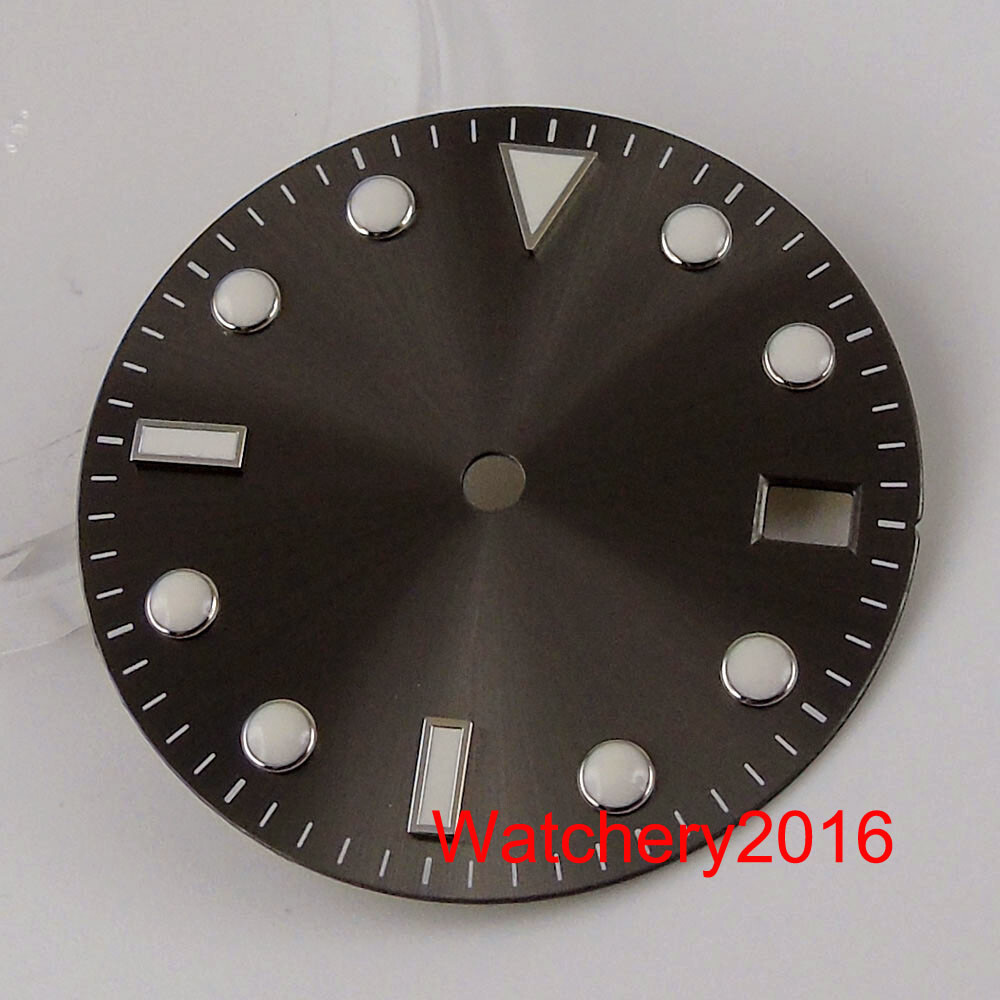 28.5mm Sunburst Watch Dial Luminous Green Rose gold Fit NH35 Miyota DG Movement