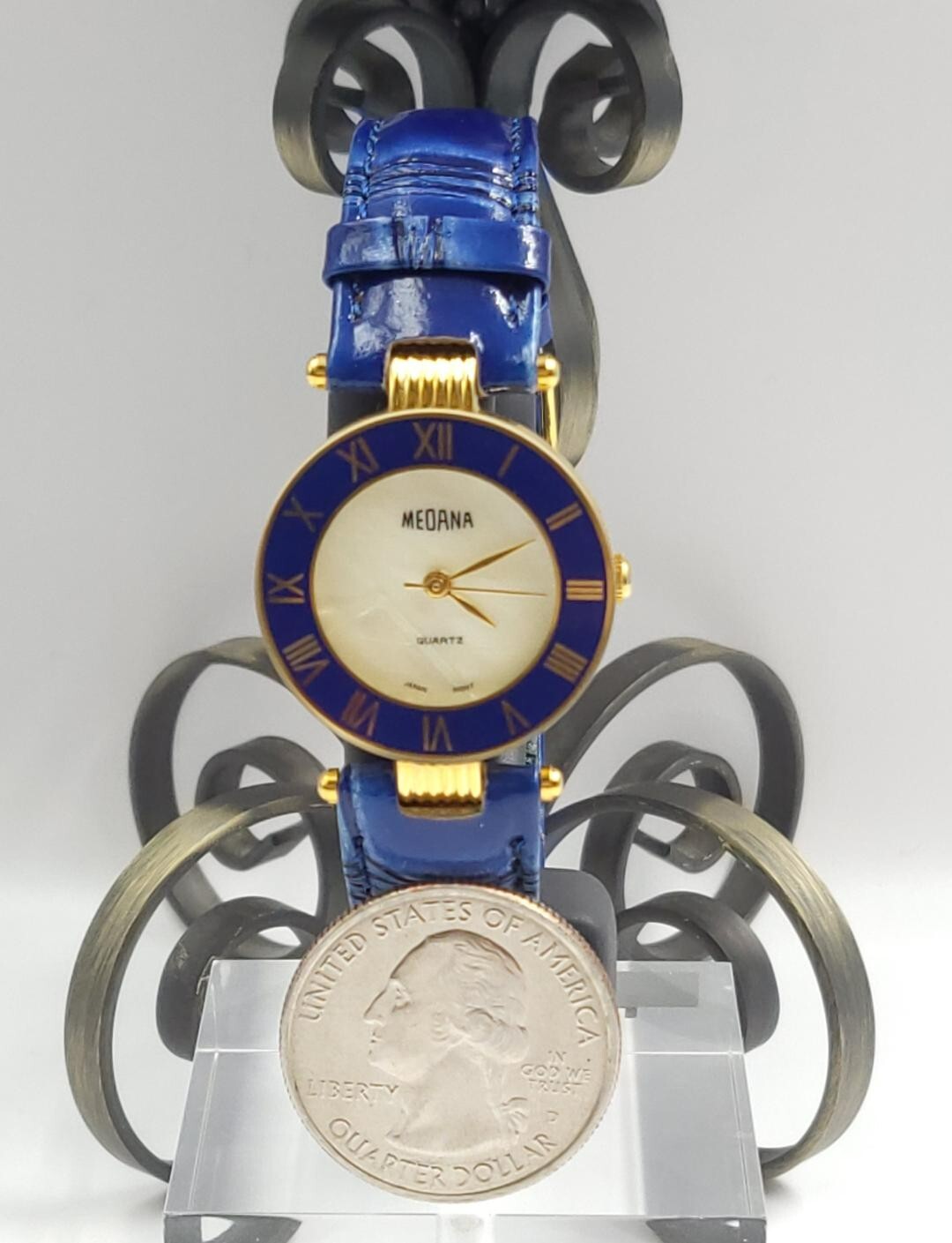 Medana Quartz with Gold case and Blue Strap