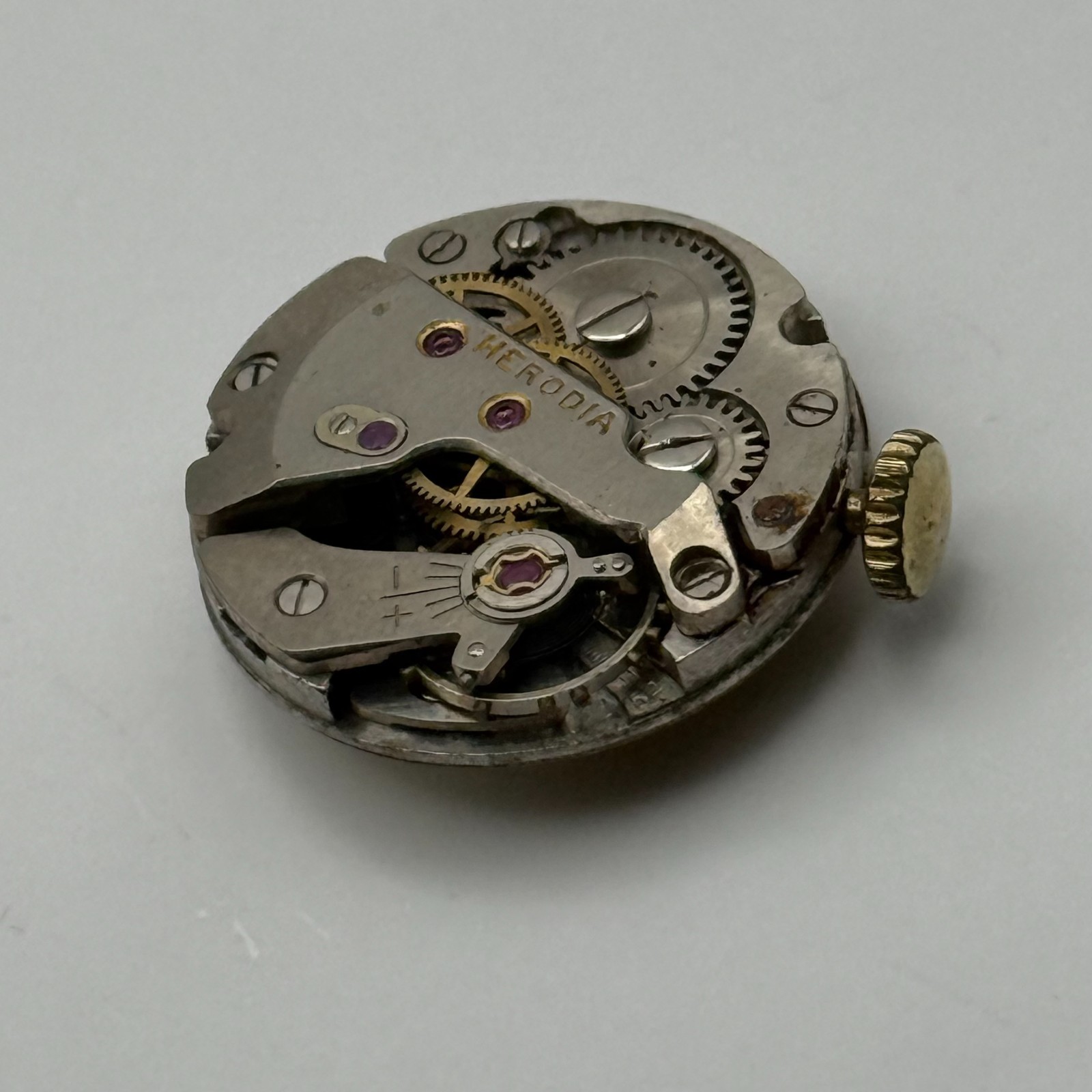 FHF 64 Watch Movement Herodia Ancre 17 Rubies Swiss Vintage Parts Repair 19.2mm