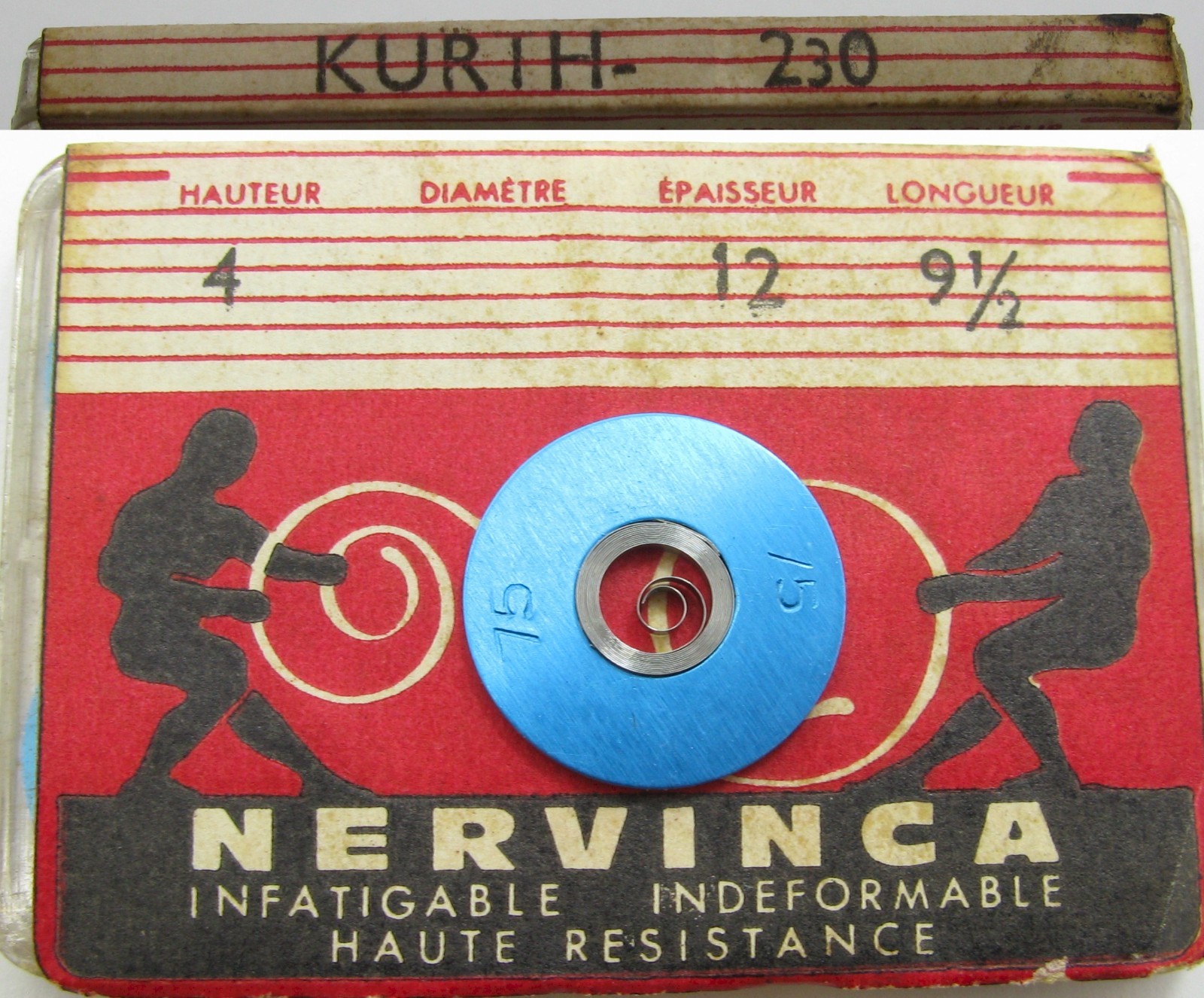 Kurth 230 part: mainspring #770 * Nervinca white alloy *