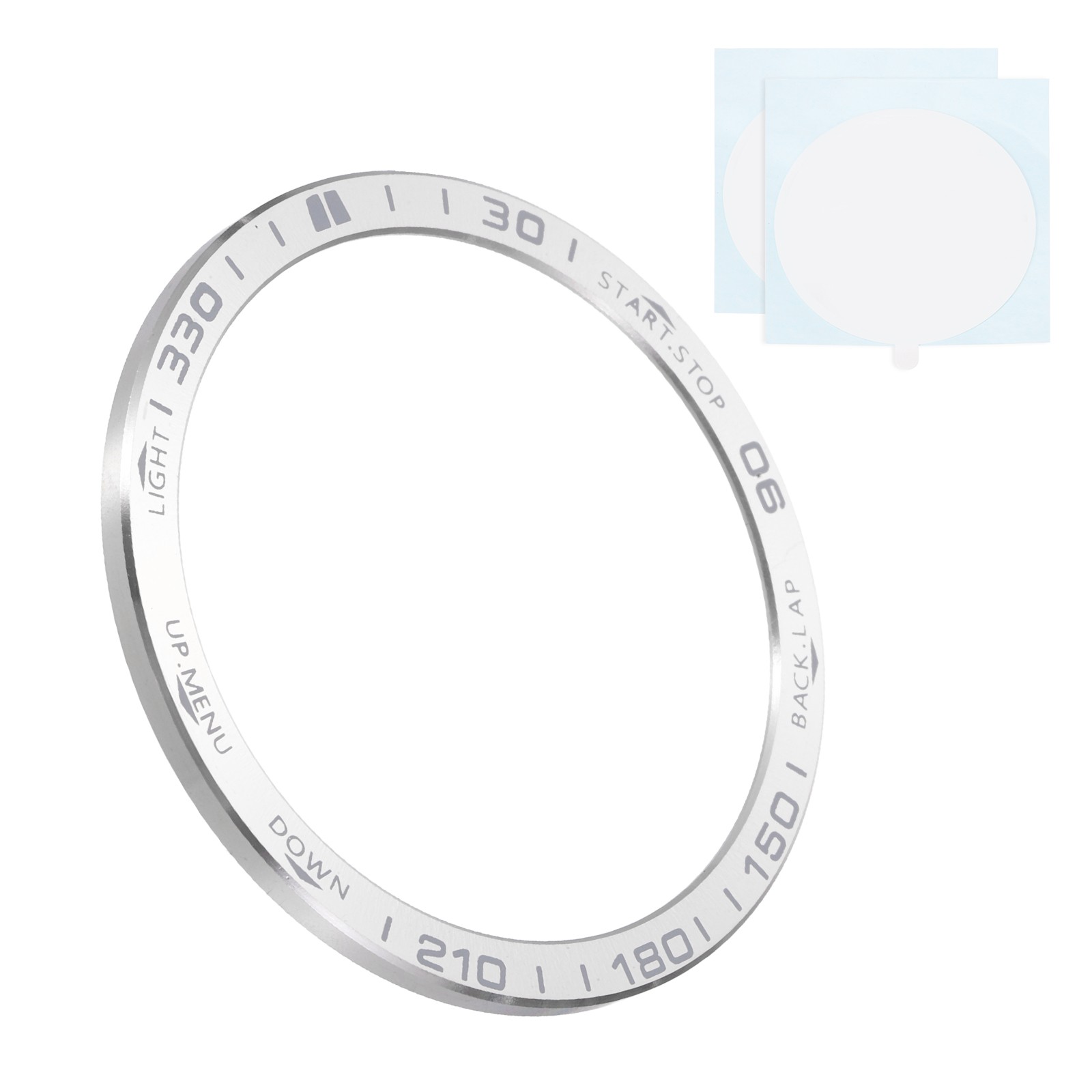51mm Watch Bezel Stainless Steel Watch Bezel Ring Amoled Display Silver/Gray