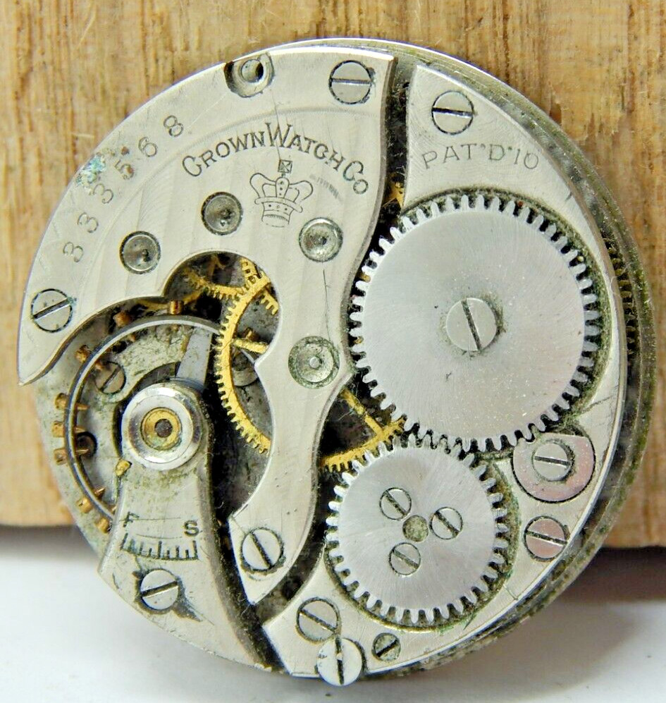 Vintage New York Standard Crown 730 model EE 3/0s 7 jewel hunting watch movement