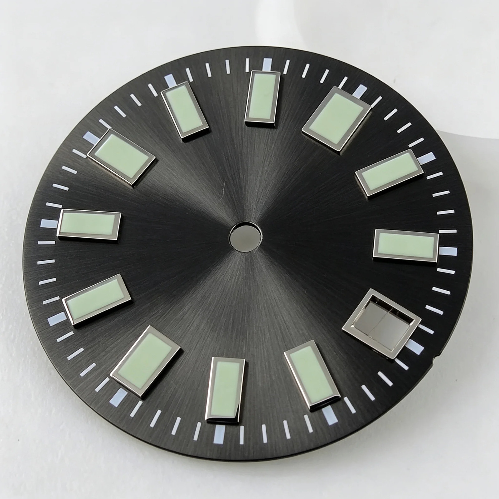 29mm Black/Grey/Blue Sunburst Watch Dial Replacement Fit NH35 ETA 2824 Miyota