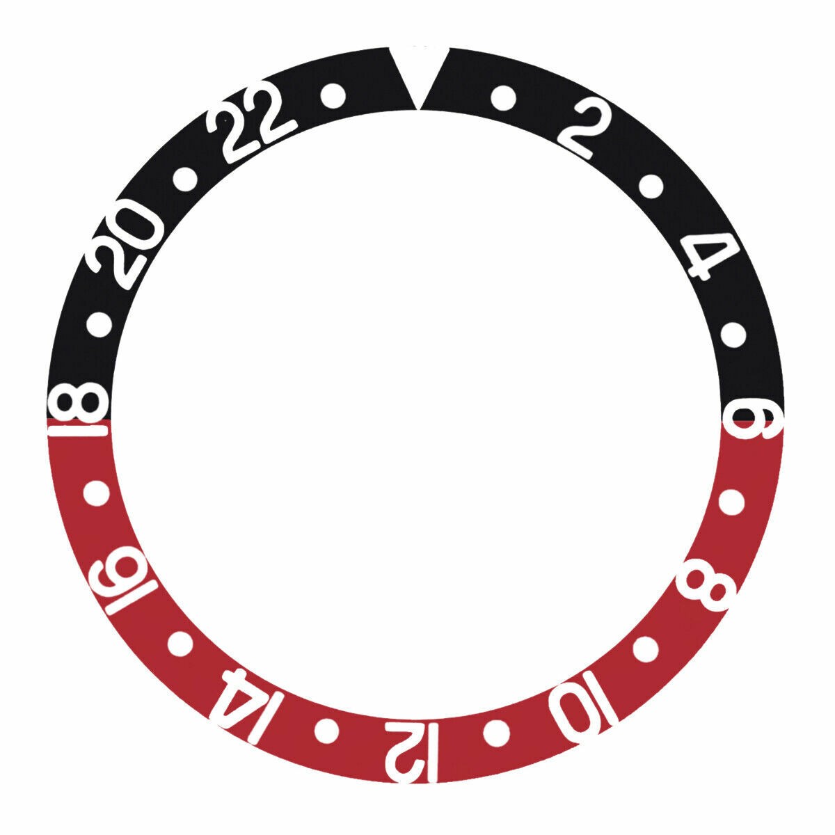 BLACK/RED BEZEL INSERT FOR ROLEX GMT I, II COKE 16700 16710 16718 16753 16760