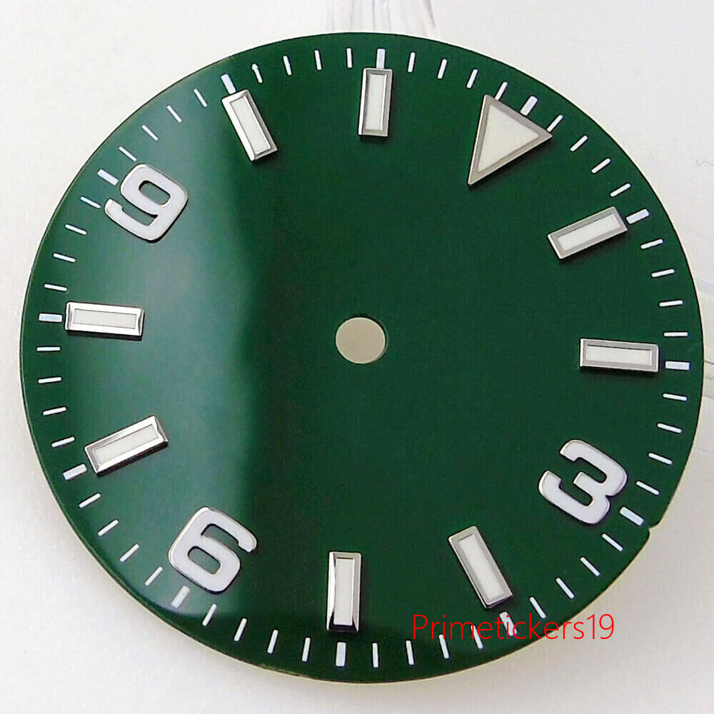 29mm Green Lume Watch Dial Fit NH35 NH36 MIYOTA 82 Series MINGZHU2813 ETA2836