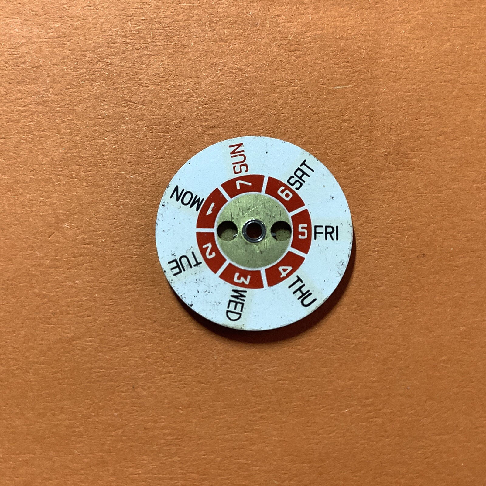 CLASSIC WATCH PARTS. SLAVA 2428 DAY DISC, BLACK ON WHITE, ENGLISH