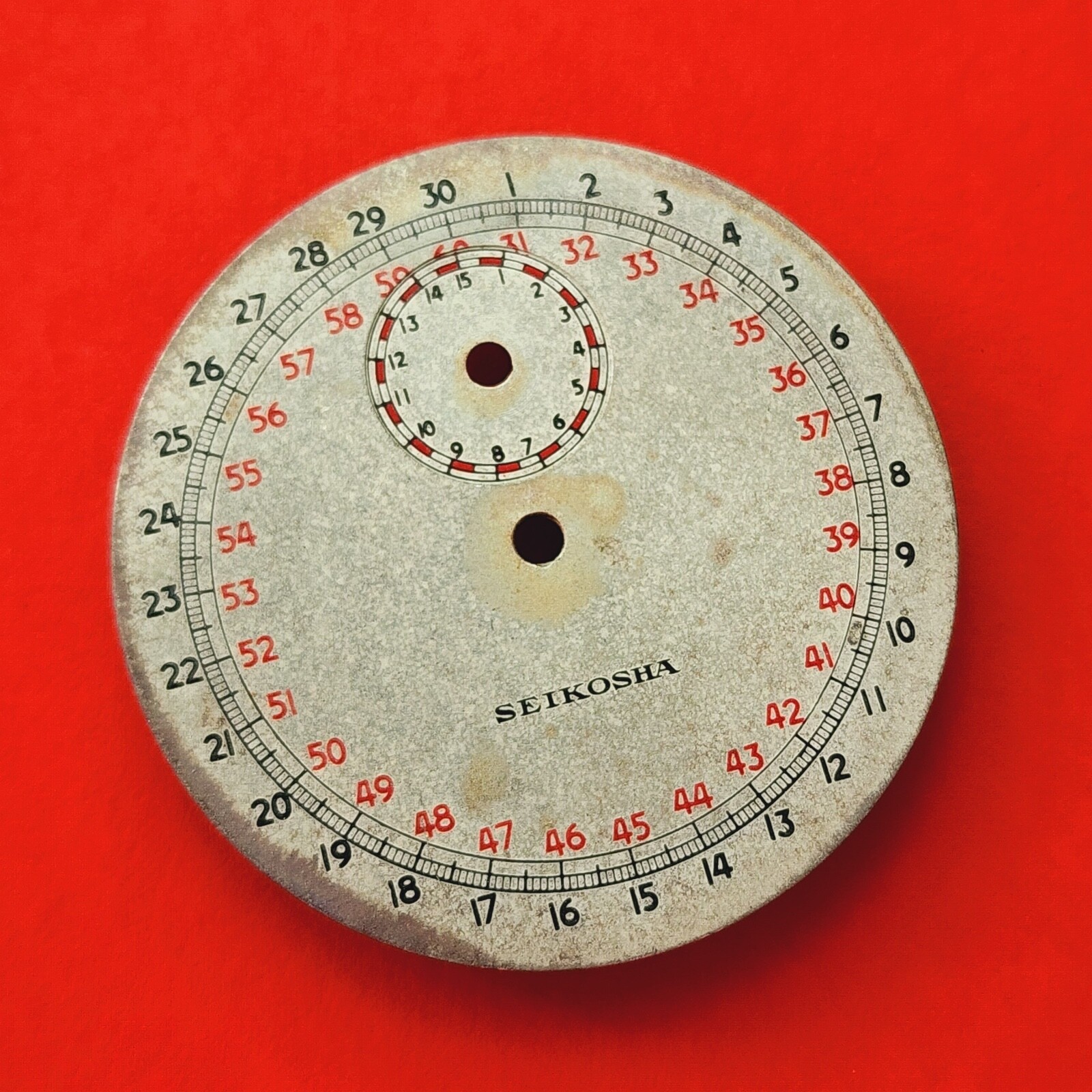 Seikosha Seiko Stopwatch Dial Vintage Parts Watchmaker Rare Mens