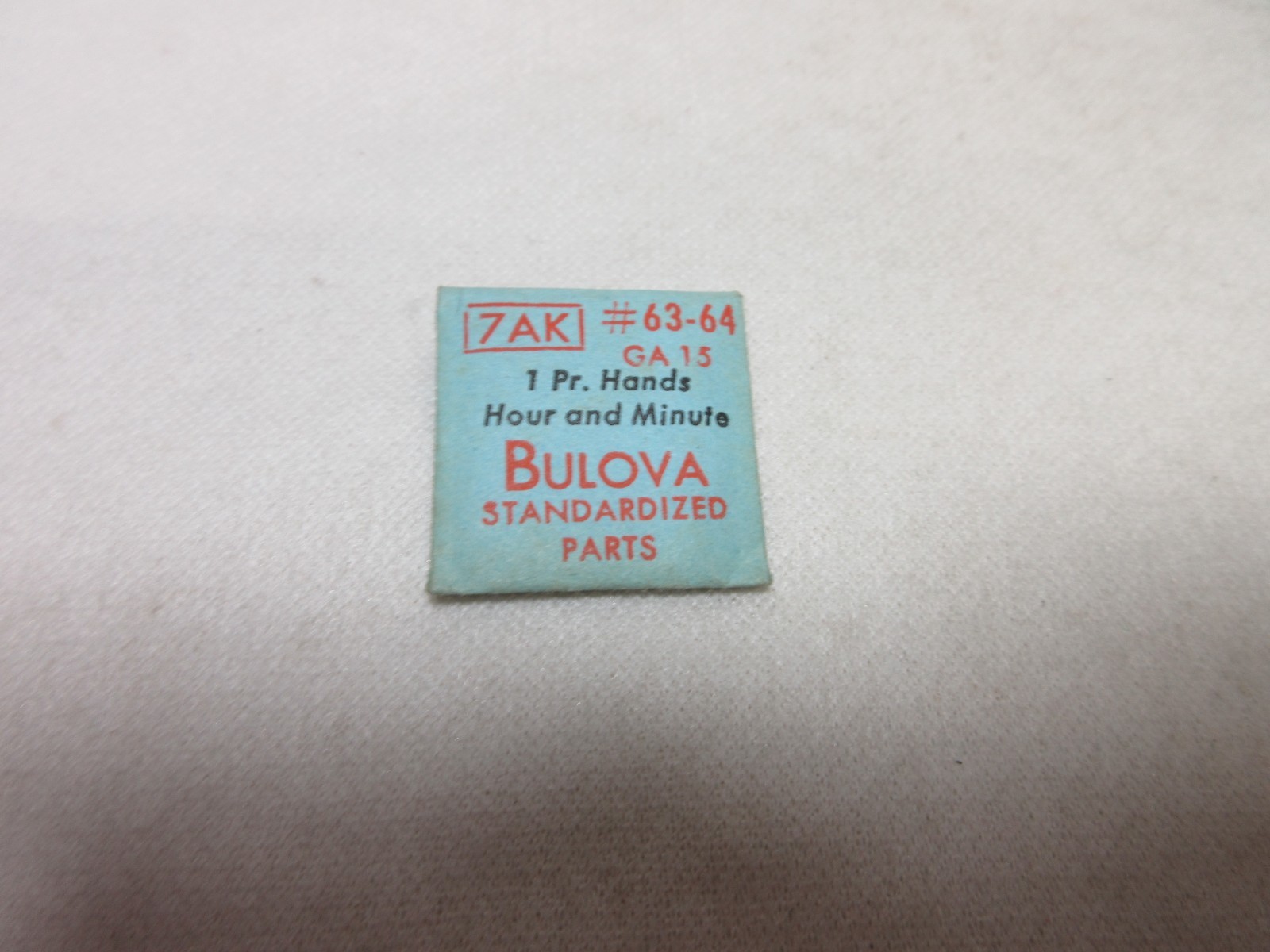 BULOVA 7AK HOUR & MINUTE HANDS #63-64 GA 15 WATCHMAKER REPLACEMENT PART #338
