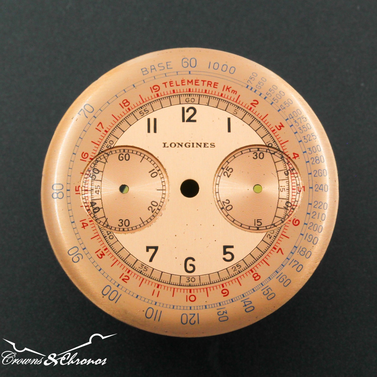 Longines 13ZN Chronograph Large Salmon Tri-Colour Dial