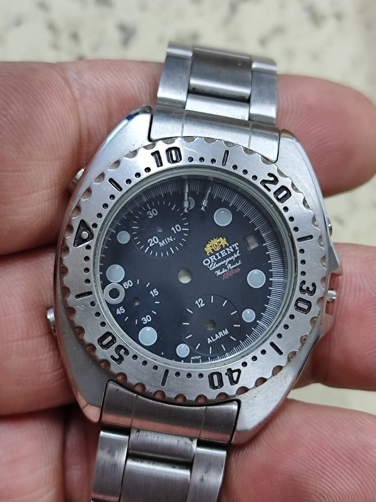 Orient TD0D-000 Chronograph 150m Diver Parts CASE & The bracelet & Dial NOS