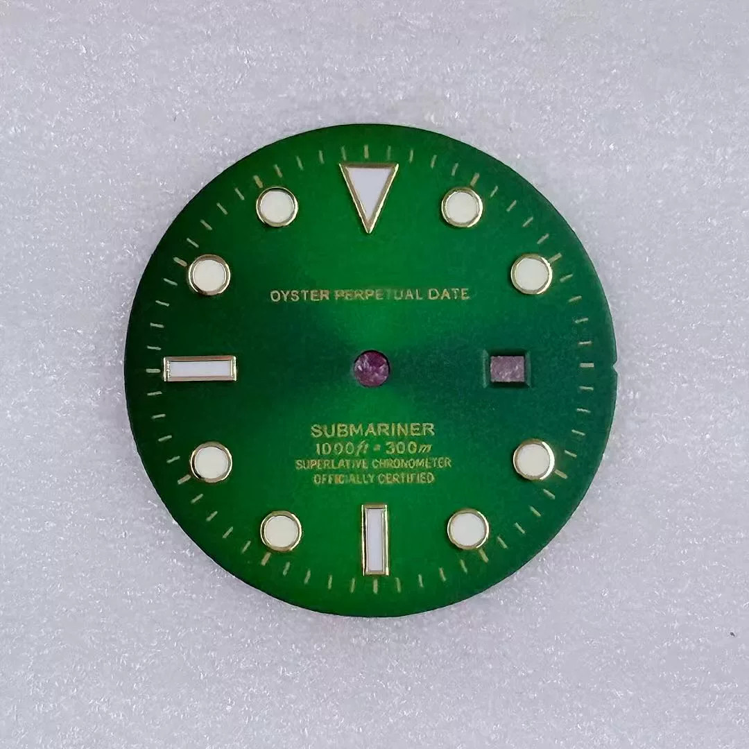 24.5mm SUB Women’s Watch Dial Green Luminous for NH05 Movement Watch Parts