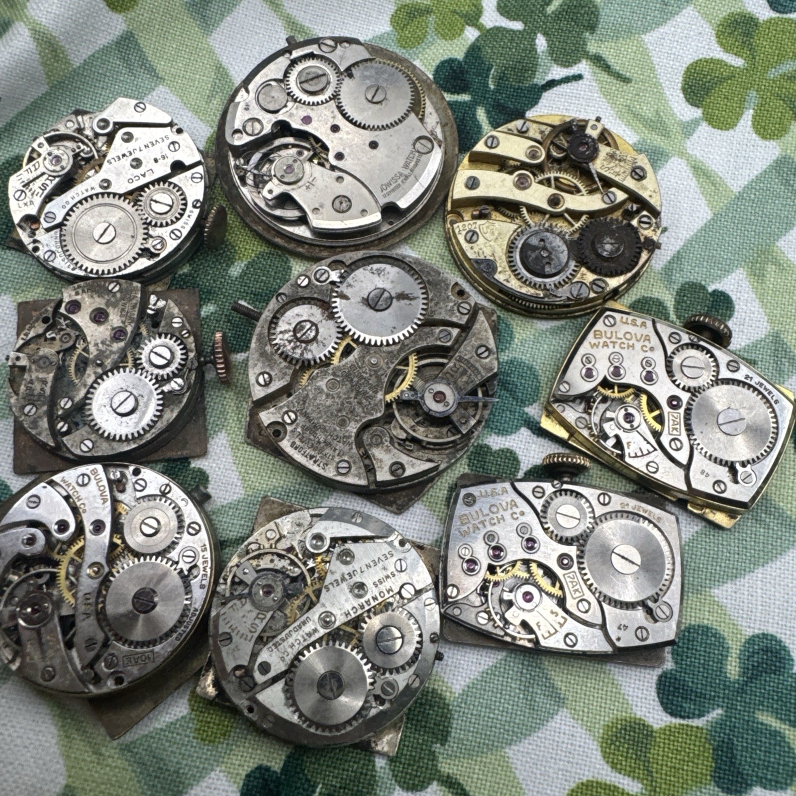 9 Men’s Mechanical Wrist Watch Movements For Repair Bulova Helzberg Monarch 670
